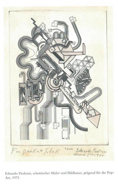 From the guestbook at the dental practice: Eduardo Paolozzi.