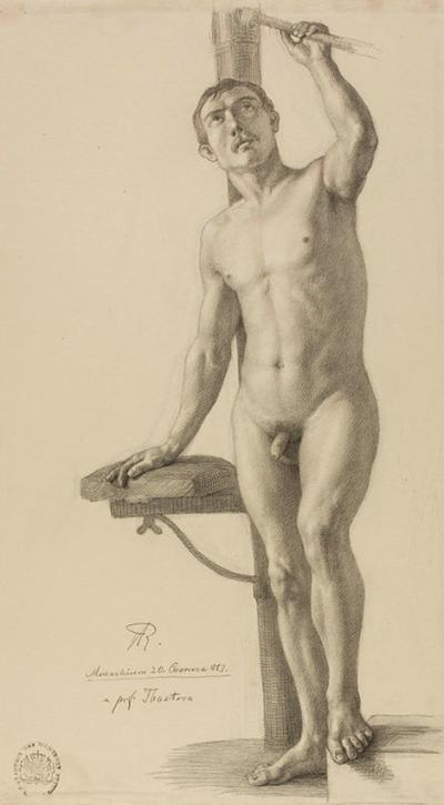 Stehender männlicher Akt/Akt męski stojący, 1863