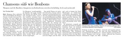 Recenzja w gazecie, 2014 r. - "Chansons süß wie Bonbons", Recenzja w gazecie, 2014 r. 