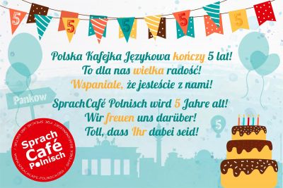 SprachCafe - kartka na piąte urodziny