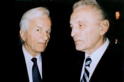 Tadeusz Nowakowski with Richard von Weizsäcker, President of Federal Republic of Germany, 1985.