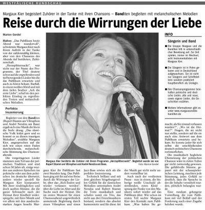 "Reise durch die Wirkungen der Liebe", Recenzja w gazecie Westfälische Rundschau, 2008 r.