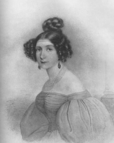 Julius Ludwig Sebbers (1804–1843): Princess Elisa Radziwiłł, 1835. Lithography based on a water colour.