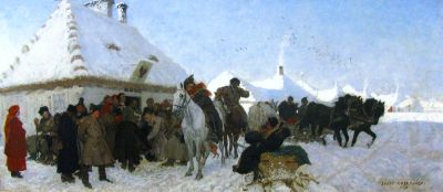 Verhandlung vor dem Dorfschulzen, München 1873