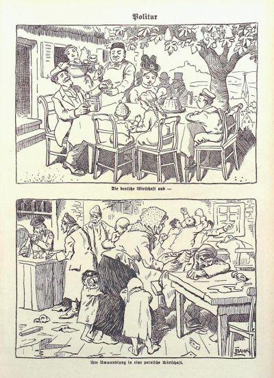 Caricature in the journal Kladderadatsch, 1919