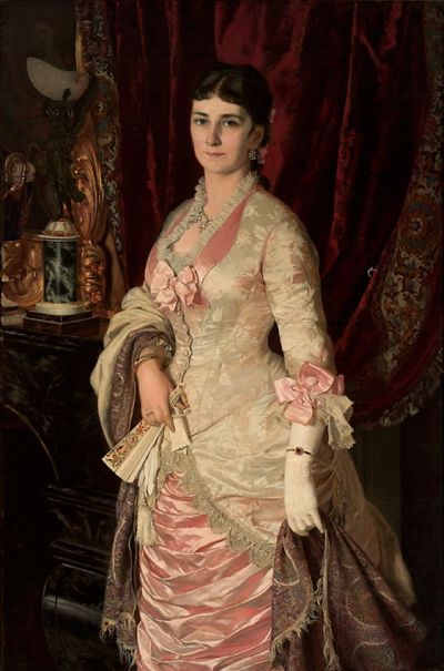 Porträt einer Dame in einem Satinkleid/Portret damy w atłasowej sukni, 1882