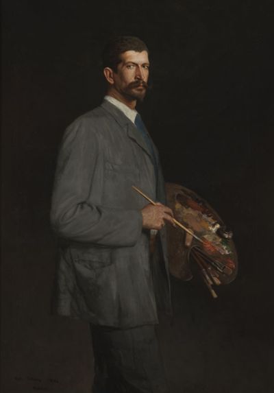 Portret własny z paletą, 1893m olej na płótnie, 161 x 111 cm, Muzeum Narodowe w Warszawie 