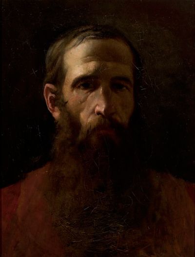 Witold Pruszkowski (1846-1896): Portrait Aleksander Gierymski, Munich 1889. Oil on canvas, 53 x 41 cm.