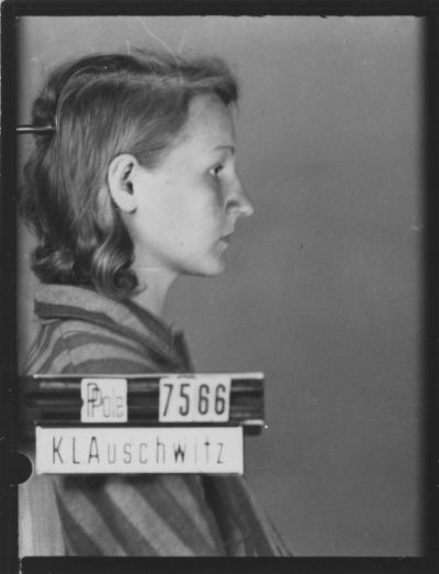 Zofia Posmysz, Erkennungsbild (Fragment), aufgenommen bei der Registrierung im KL Auschwitz im Jahr 1942